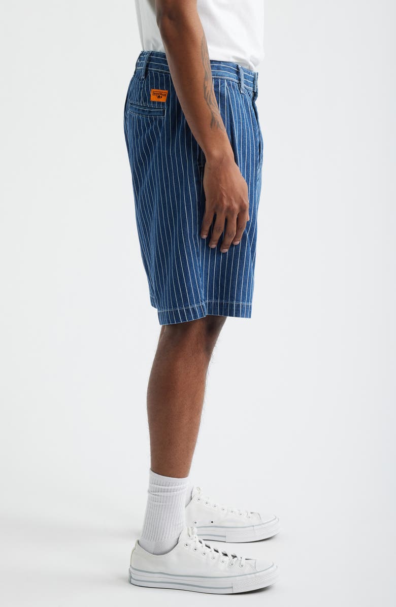 Service Works Part Timer Pinstripe Denim Shorts, Alternate, color, Indigo