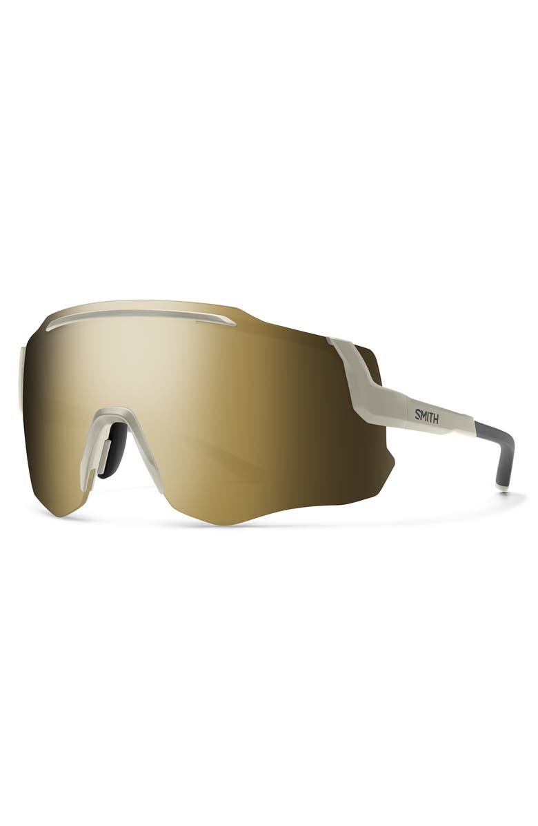Smith Momentum 135mm ChromaPop<sup>™</sup> Shield Sunglasses, Alternate, color, Matte Bone / Black Gold