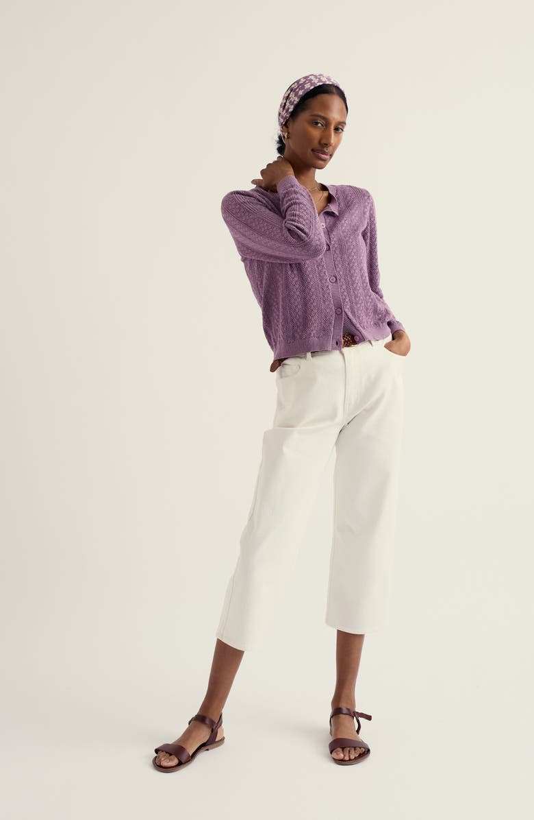 Seasalt Cornwall Willowing Organic Cotton Pointelle Cardigan, Alternate, color,