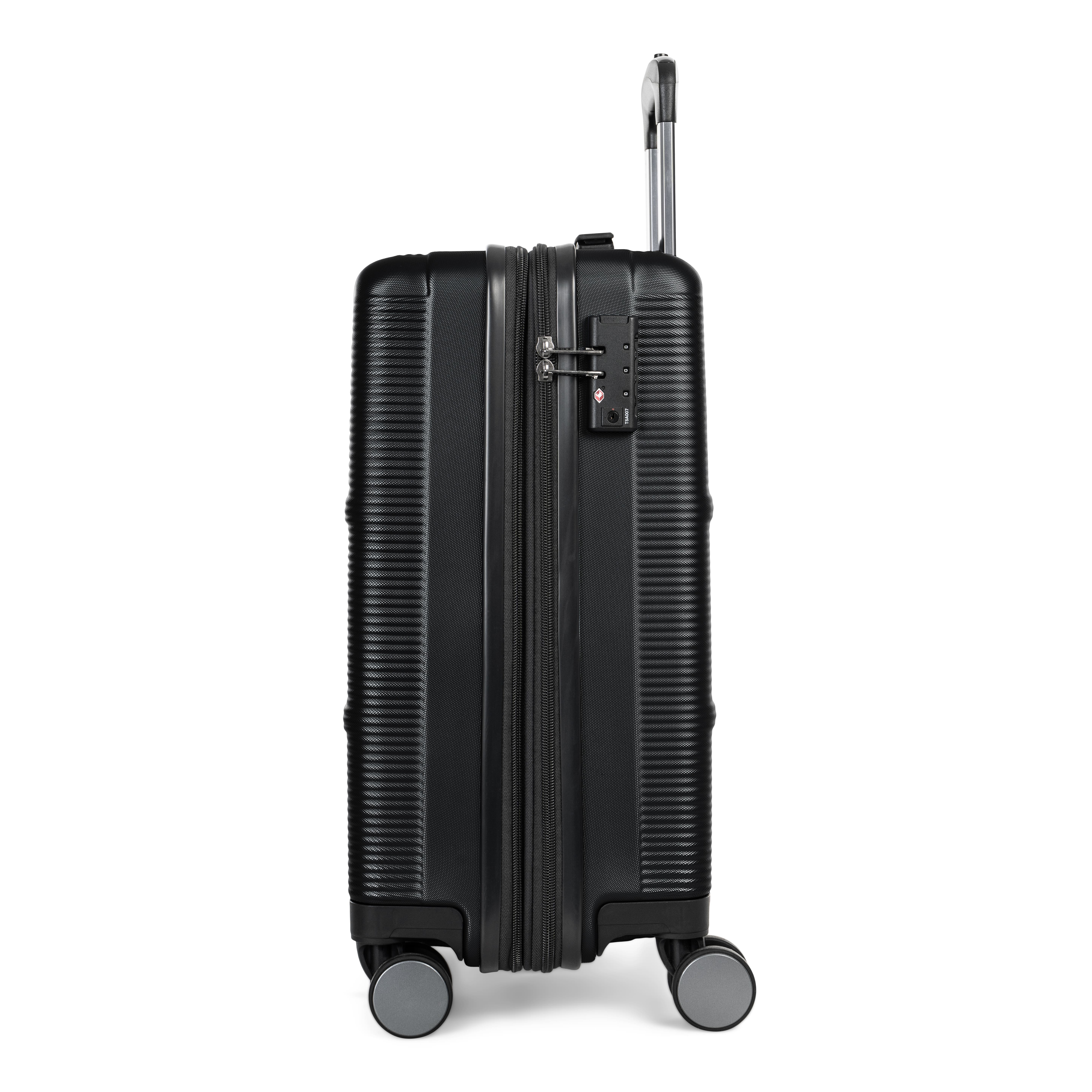bugatti Brussels Hardside Carry-on Luggage with Expansion, Alternate, color, Black