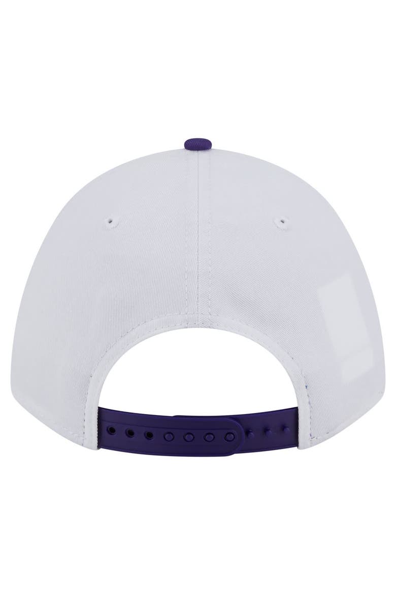 Men's New Era White/Purple LSU Tigers Arch Two-Tone Rope 9FORTY A-Frame M-Crown Adjustable Hat, Alternate, color, White