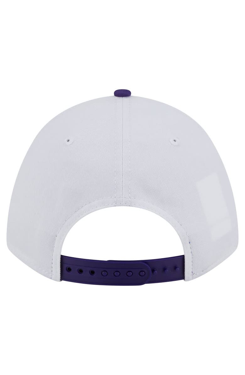 New Era Men's New Era White/Purple LSU Tigers Arch Two-Tone Rope 9FORTY A-Frame M-Crown Adjustable Hat, Alternate, color, White