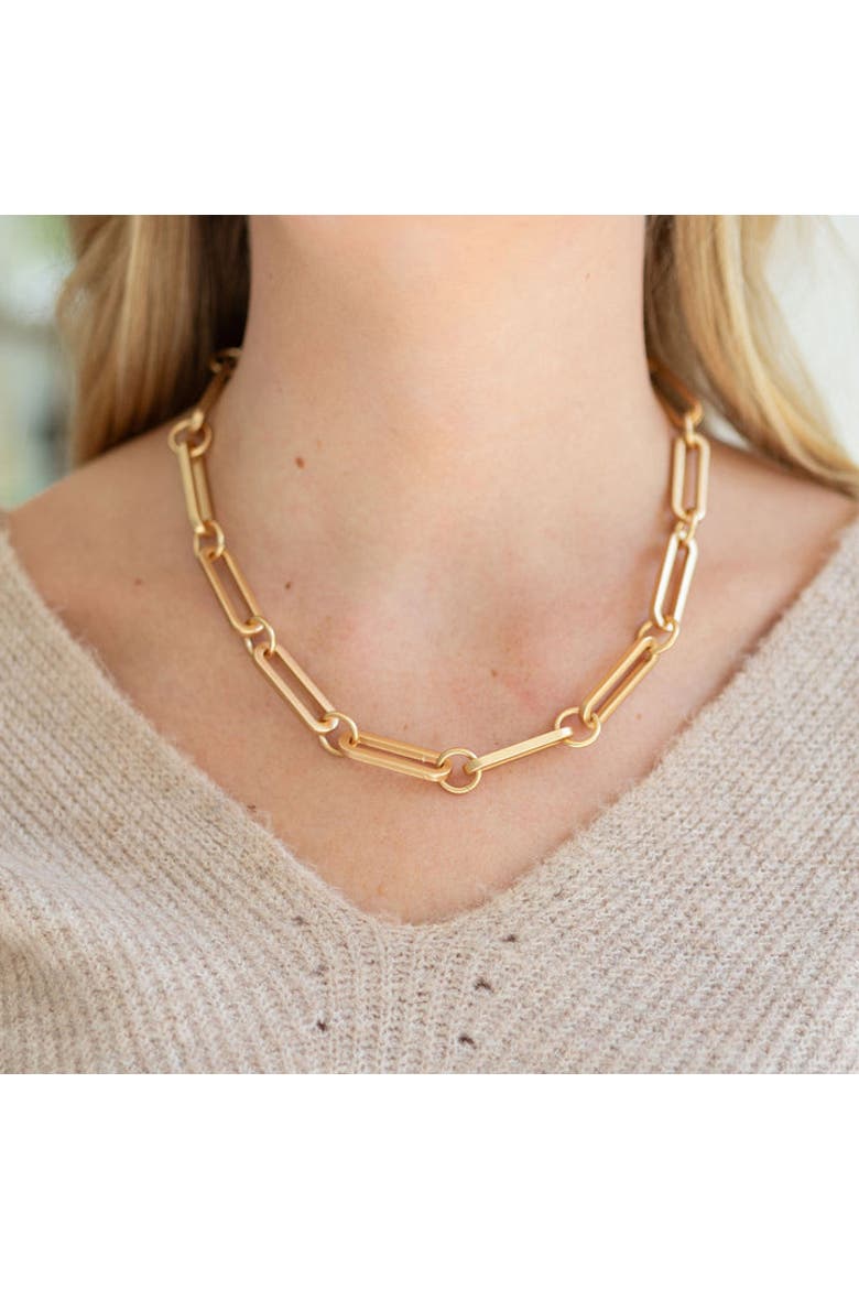 Lia Link Necklace, Alternate, color, Gold