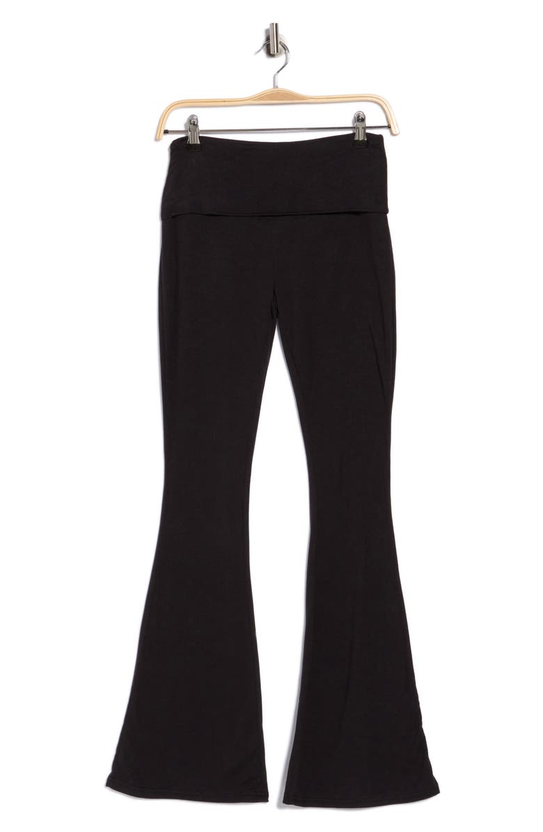 Baby Phat Fold Over Waist Flared Pants, Alternate, color, Black