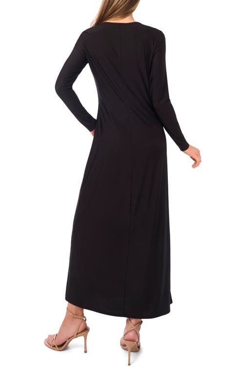 Ted Baker Eloise Placed Floral Long Sleeve Maxi Dress In Black