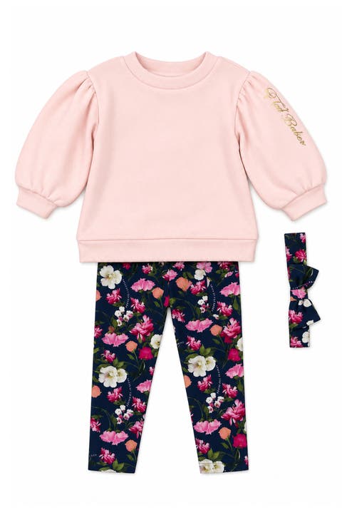 3-Piece Brushed Fleece Sweatshirt, Leggings & Headband Set