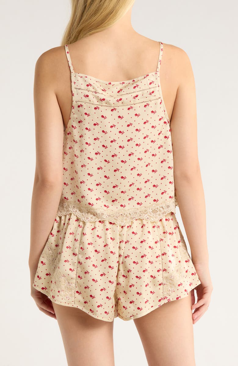 Free People Midnight Muse Satin Pajamas, Alternate, color, Sand Combo