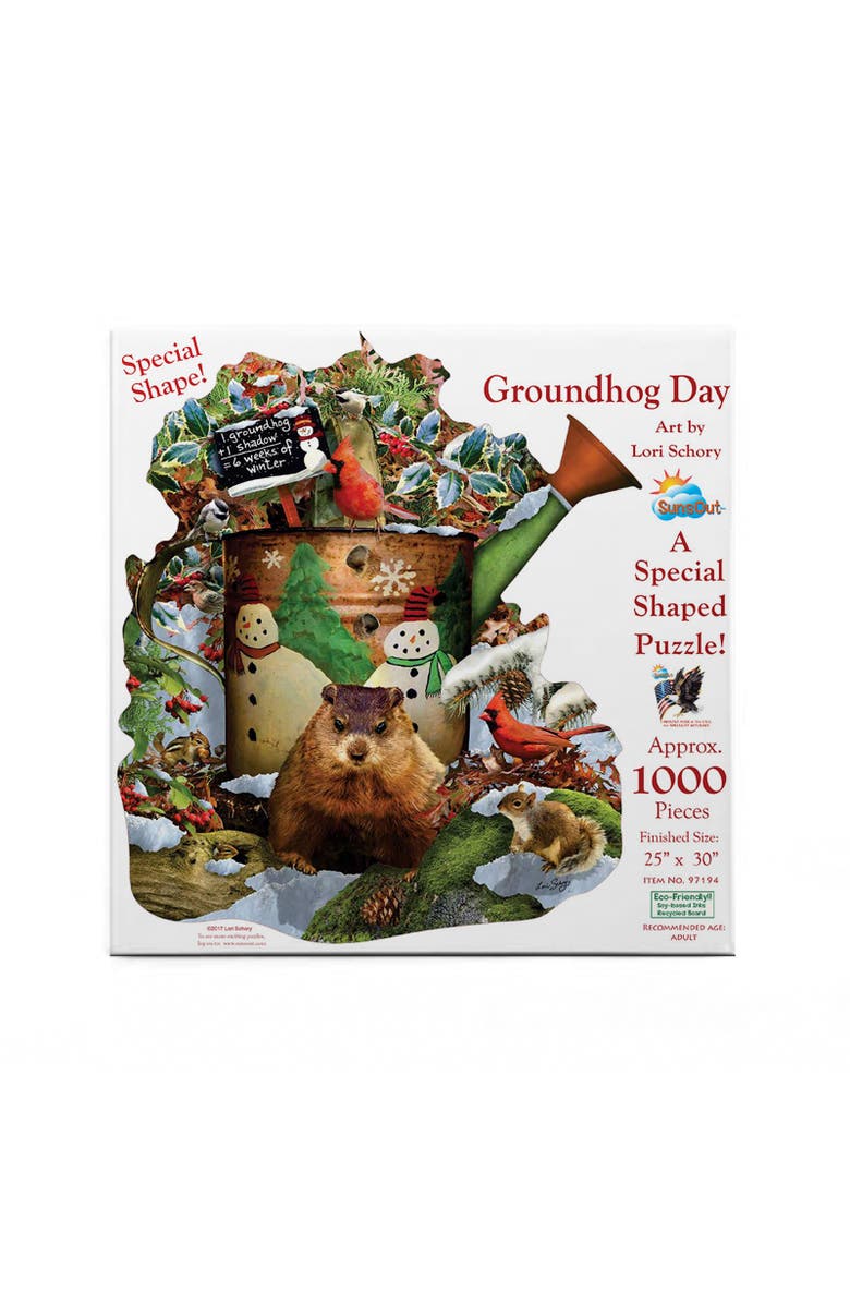 Sunsout Groundhog Day 1000 piece Jigsaw Puzzle for Adults Special Shape, Alternate, color, Multicolor