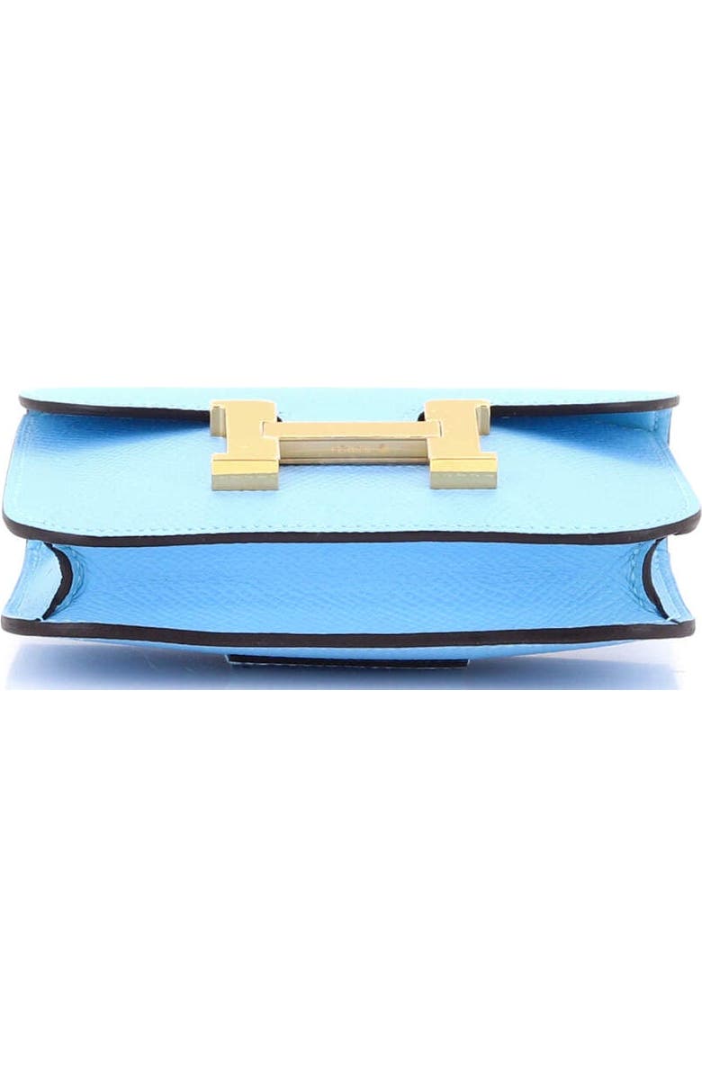 Pre-Owned Hermes Constance Slim Wallet Epsom, Alternate, color, Celeste