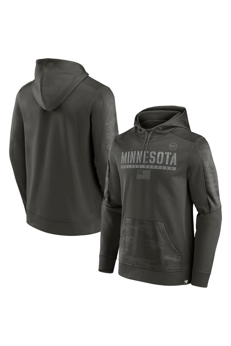 Men's Fanatics Branded Olive Minnesota Golden Gophers OHT Military Appreciation Guardian Pullover Hoodie, Main, color, Olive