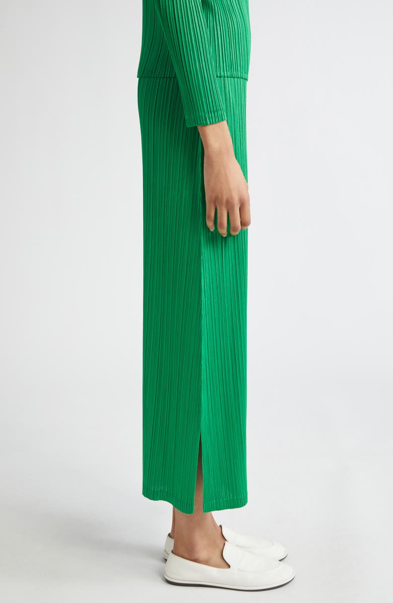 Pleats Please Issey Miyake Monthly Colors February Pleated Crop Wide Leg Pants, Alternate, color, Green