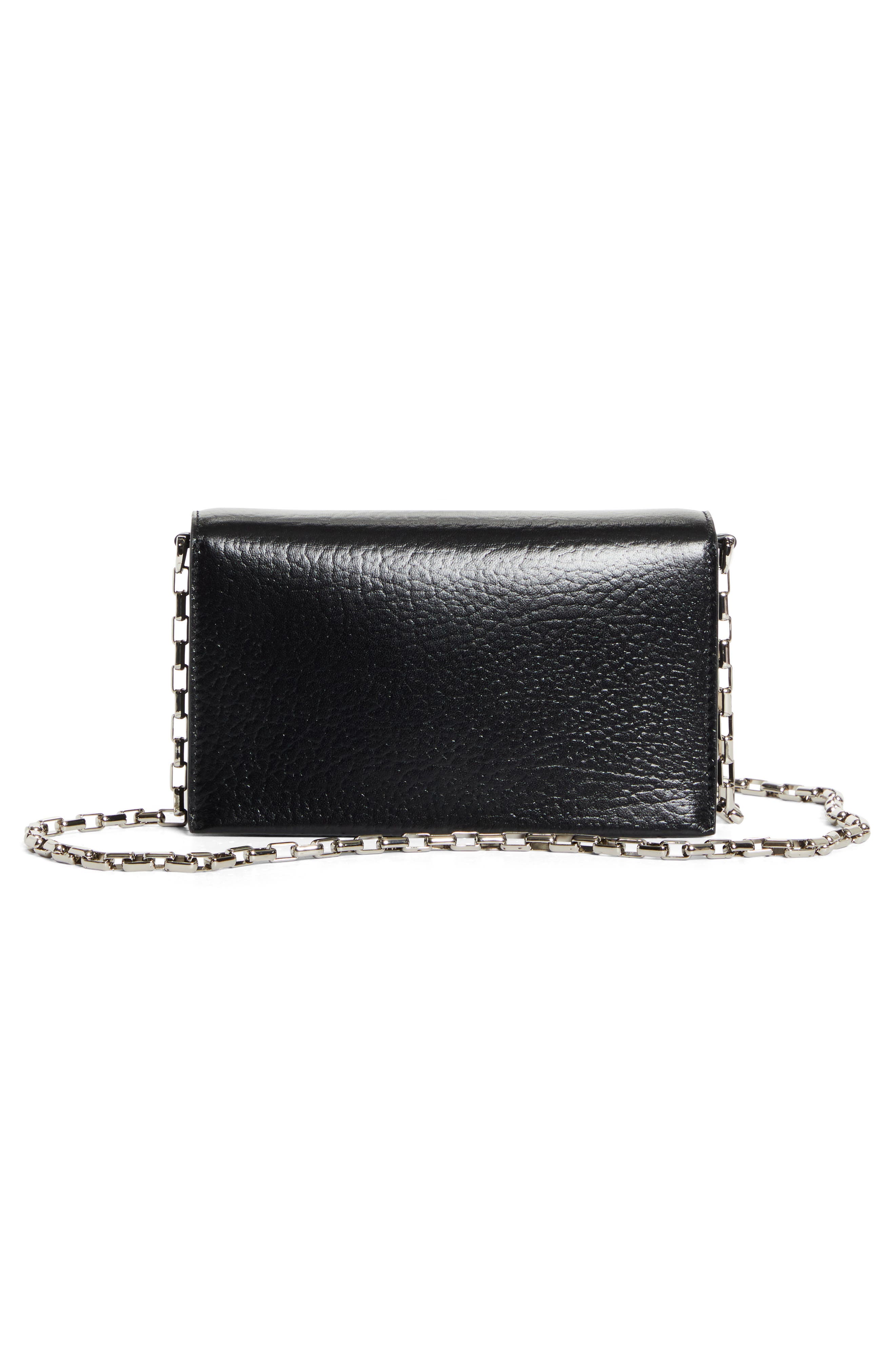 McQueen Mini T-Bar Leather Clutch, Alternate, color, 