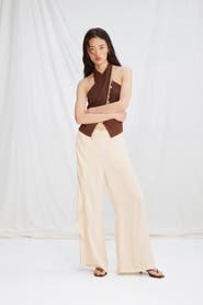 H&M Wrap-detail Satin Trousers