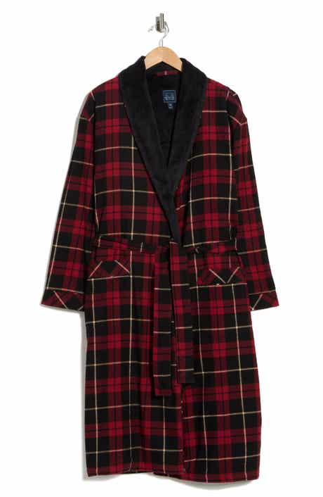 Majestic International Fleece Lined Plaid Flannel Robe