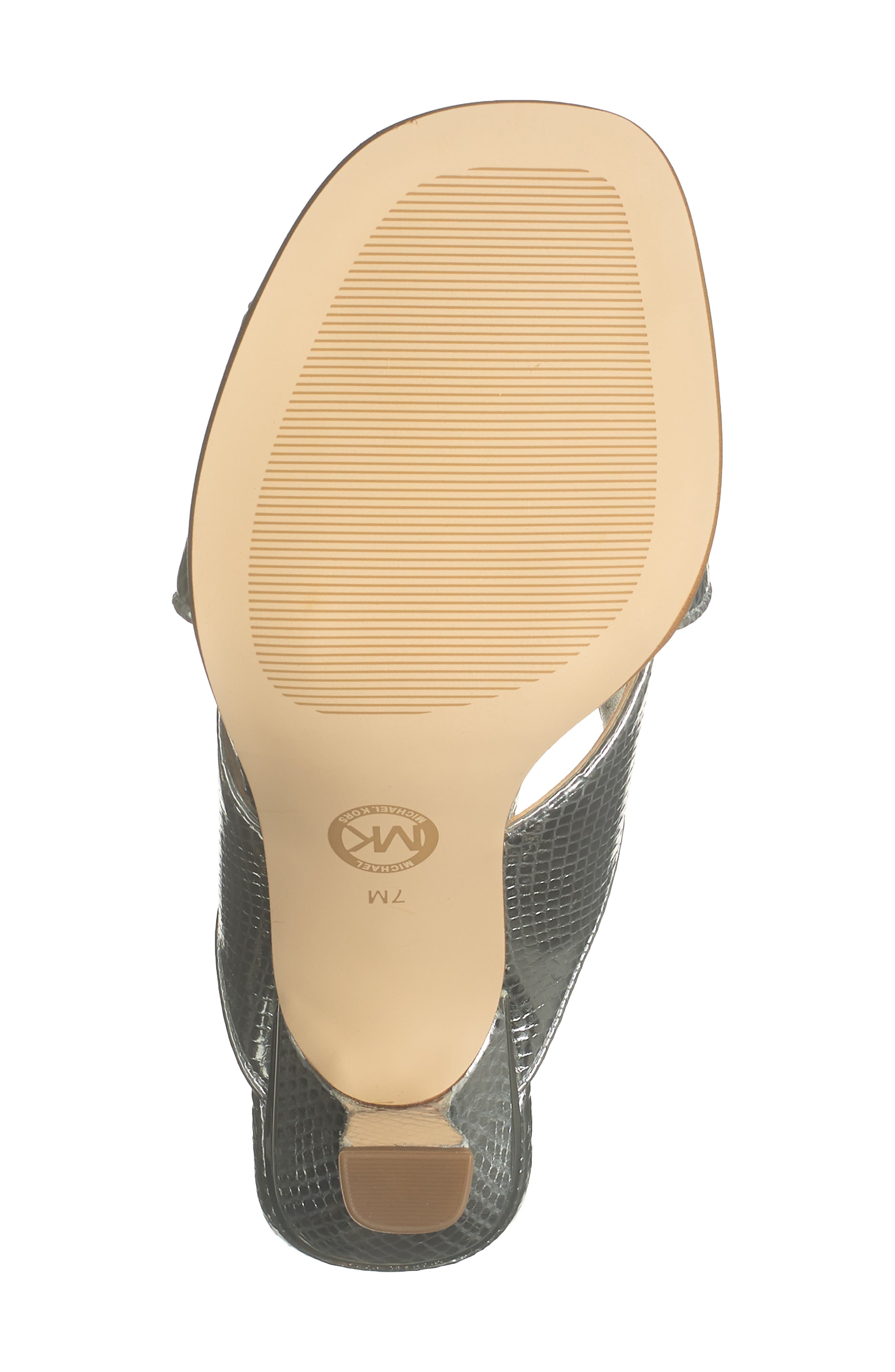 Gideon Metallic Snake Embossed Mule, Alternate, color, SILVER