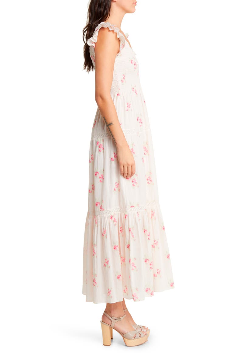 Chessie Floral Smocked Cotton Maxi Dress, Alternate, color, BERRY MOMENT