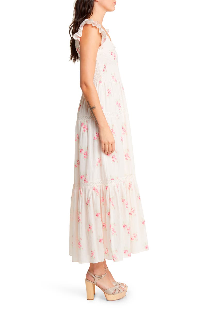 LoveShackFancy Chessie Floral Smocked Cotton Maxi Dress, Alternate, color,