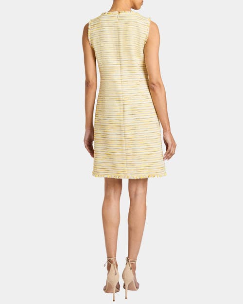 Santorelli Dee Sleeveless Double Breasted A-line Dress With Asymmetric Skirt Panel In Lightweight Cotton Tweed