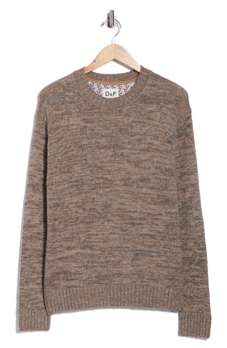 DENIM AND FLOWER Crewneck Sweater, Alternate, color, Khaki