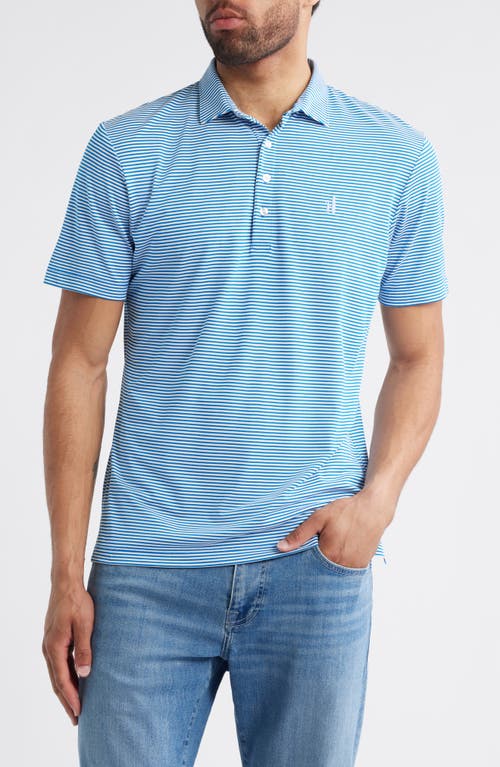 Johnnie-o Dru Stripe Performance Polo In Blue