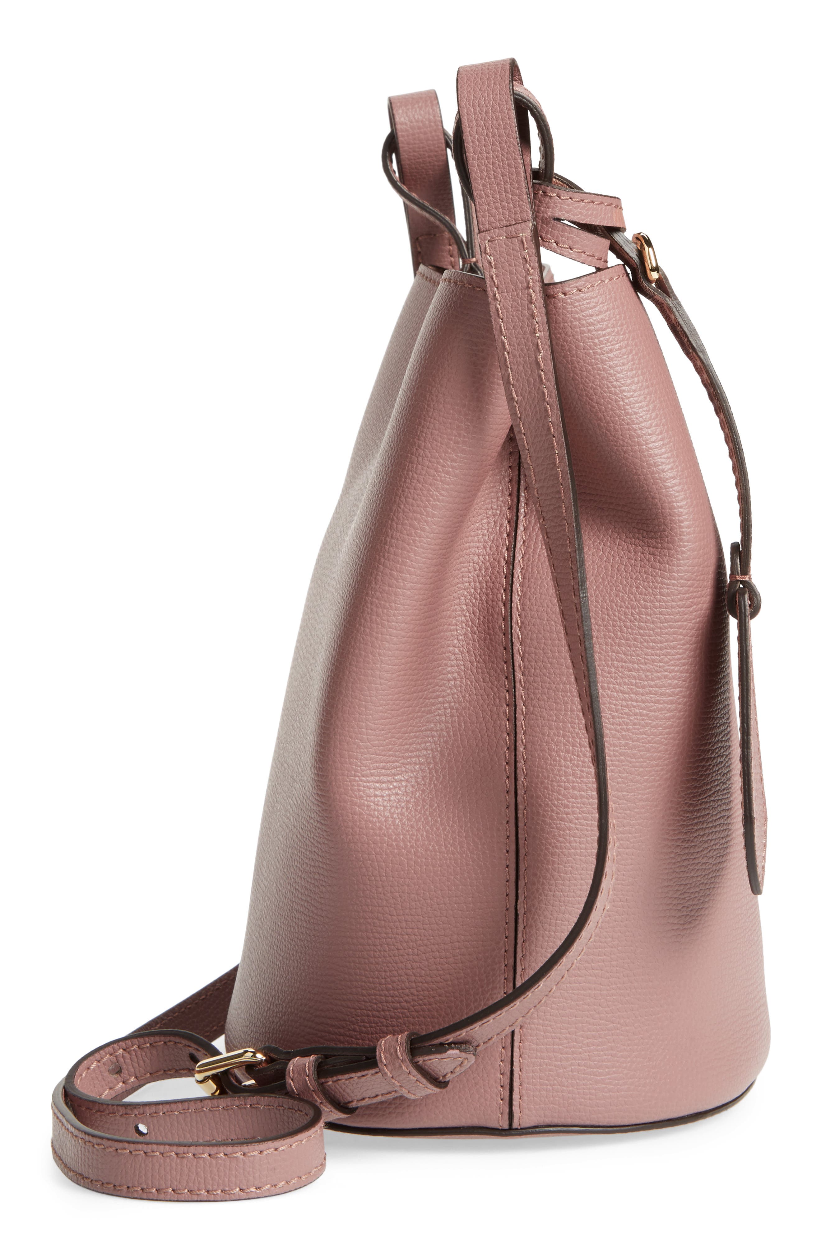 Burberry Small Lorne Leather Bucket Bag, Alternate, color, 
