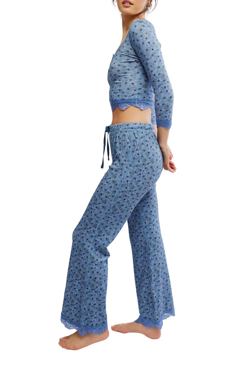 Free People Stolen Dance Pajamas, Alternate, color, Denim Combo