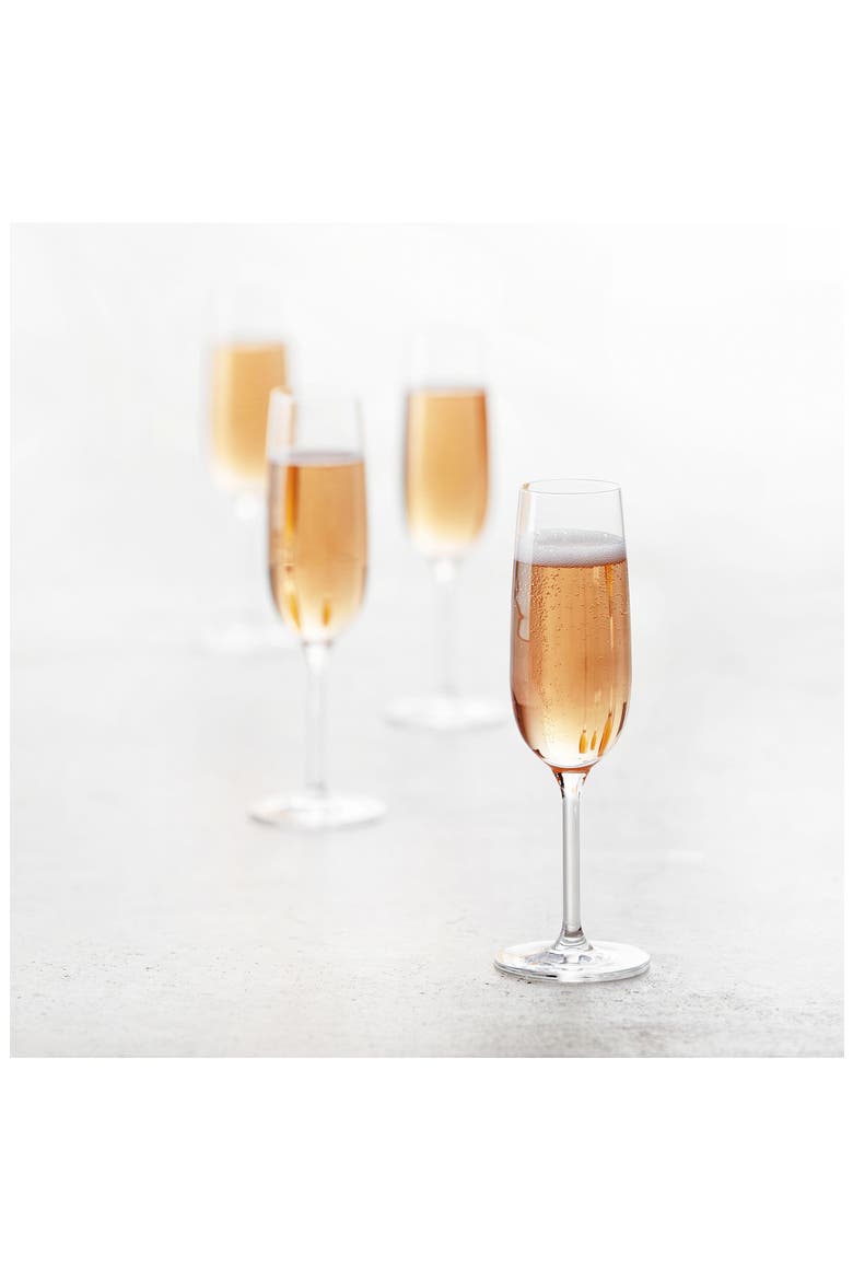Banquet Set of 6 Champagne Flute Glasses, Alternate, color, CLEAR