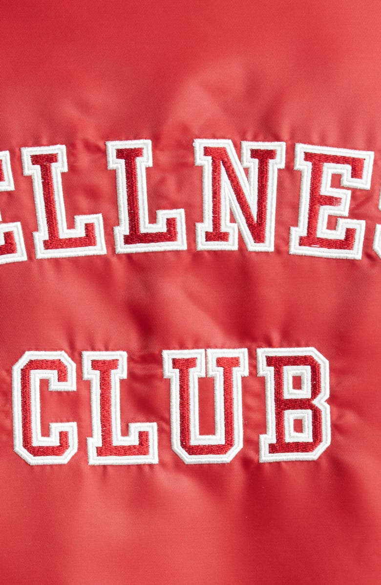 Sporty & Rich Wellness Club Embroidered Satin Varsity Jacket, Alternate, color,