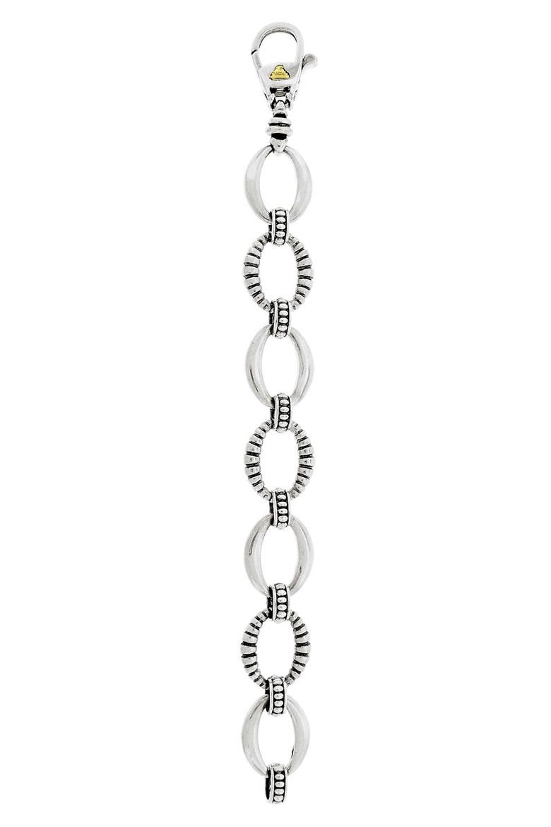 'Link' Sterling Silver Oval Link Bracelet, Alternate, color, STERLING SILVER