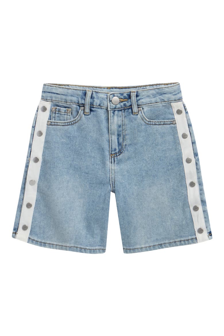 Kids' Snap Me Up Denim Shorts, Main, color, INDIGO WHITE
