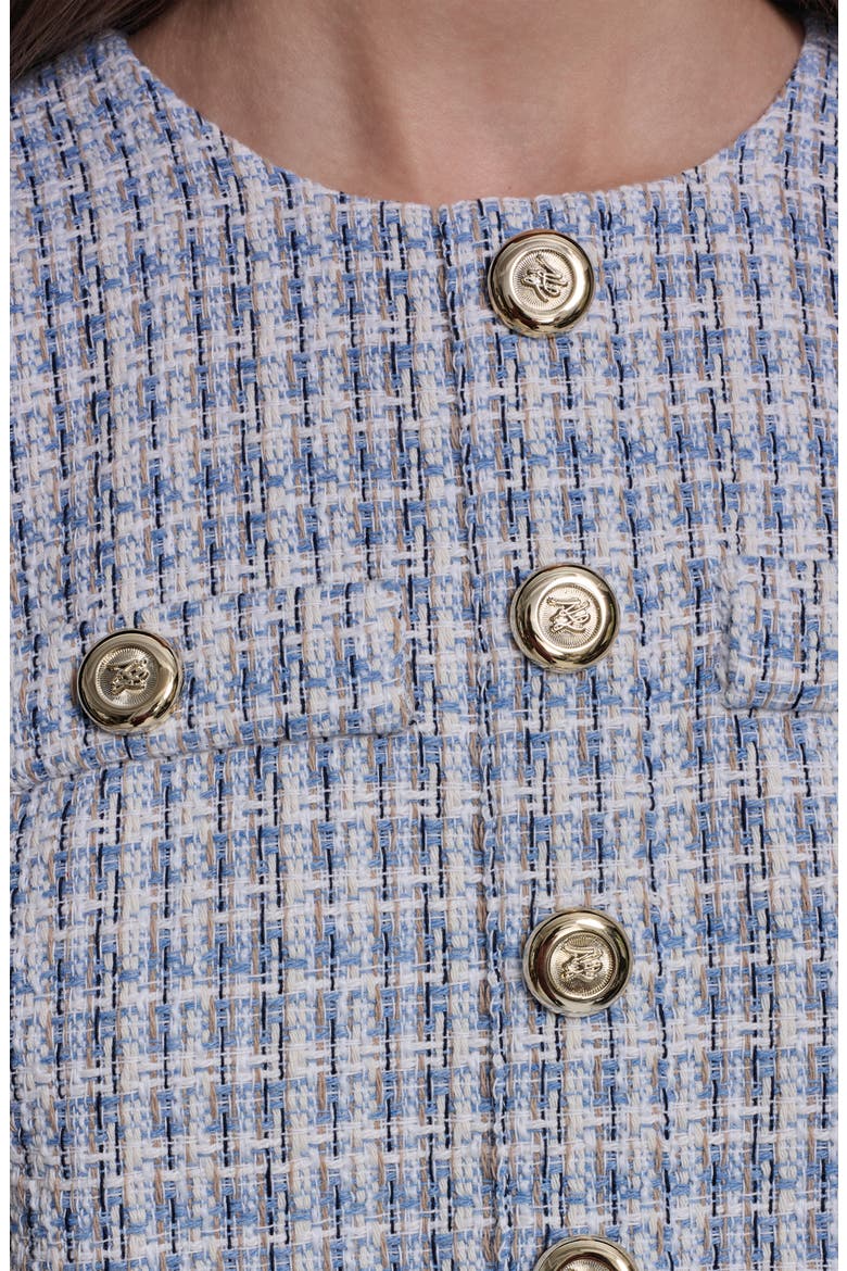 Sleeveless Tweed Popover Dress, Alternate, color, MYSTIC BLUE MULTI