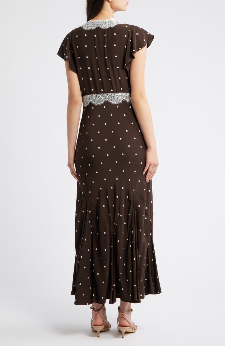 Rails Mattia Lace Trim Polka Dot Maxi Dress, Alternate, color, Cocoa Polka Dots
