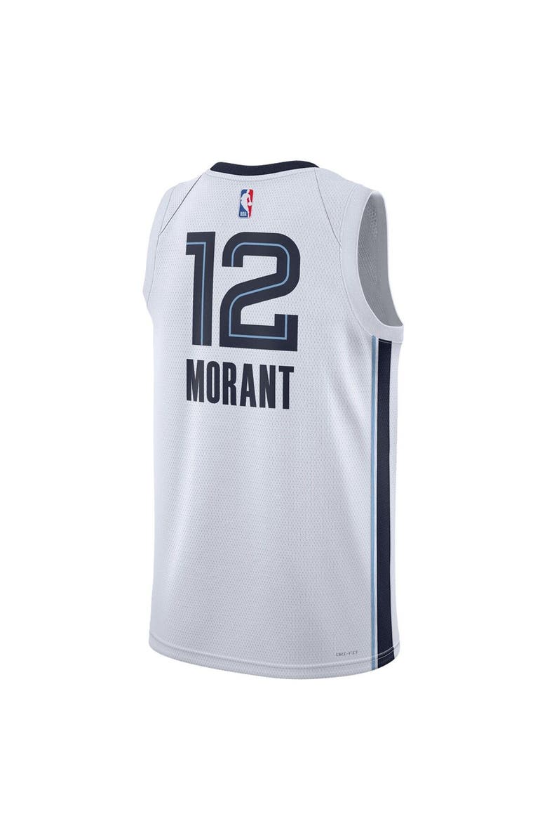 Nike Unisex Nike Ja Morant White Memphis Grizzlies Swingman Jersey - Association Edition, Alternate, color, White