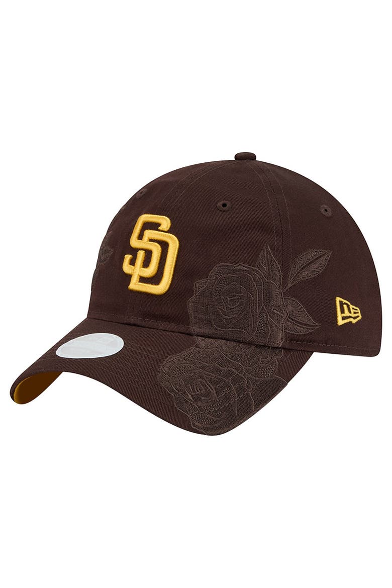 Women's New Era Brown San Diego Padres Roses 9TWENTY Adjustable Hat, Main, color, Brown