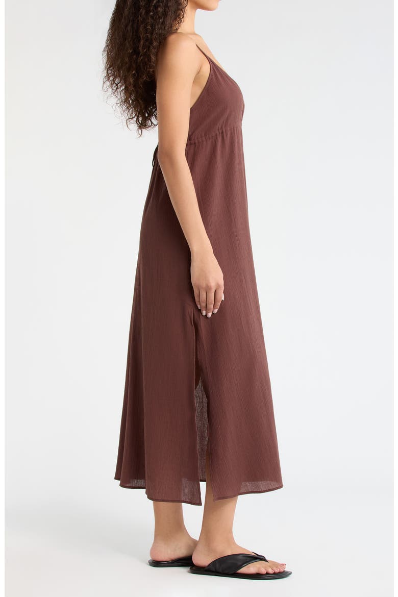 Crinkle Gauze Cover-Up Midi Dress, Alternate, color, ESPRESSO