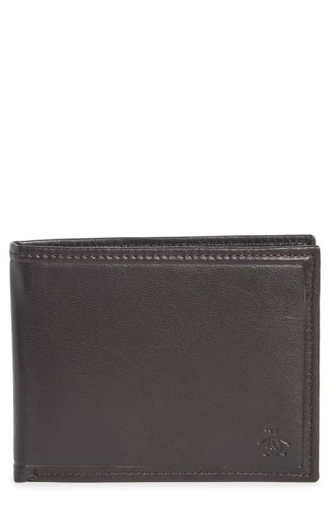 Stitch Crease Leather Bifold Wallet