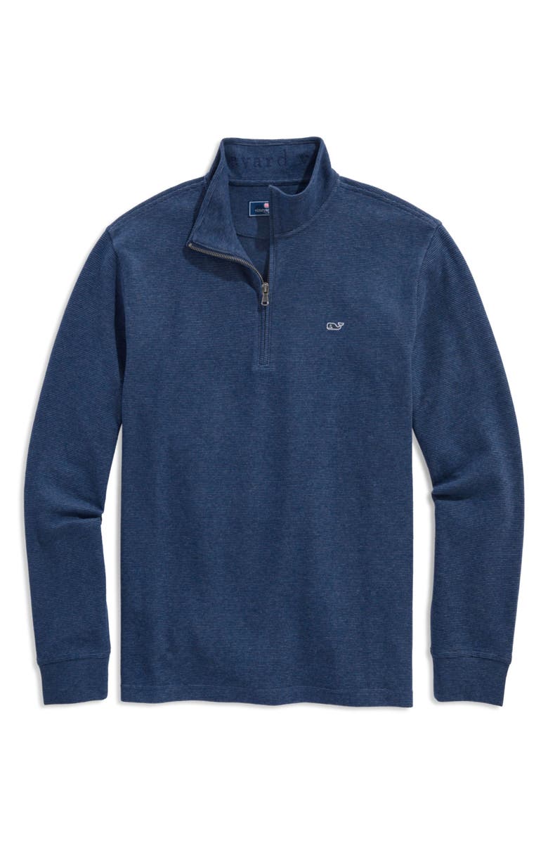 vineyard vines Saltwater Stripe Quarter Zip Pullover, Alternate, color, 976 Deep B