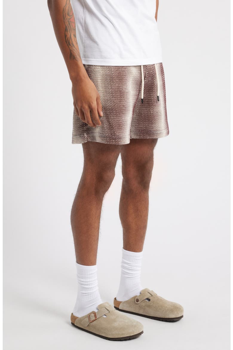 Echo Net Ombré Stripe Knit Shorts, Alternate, color, RED