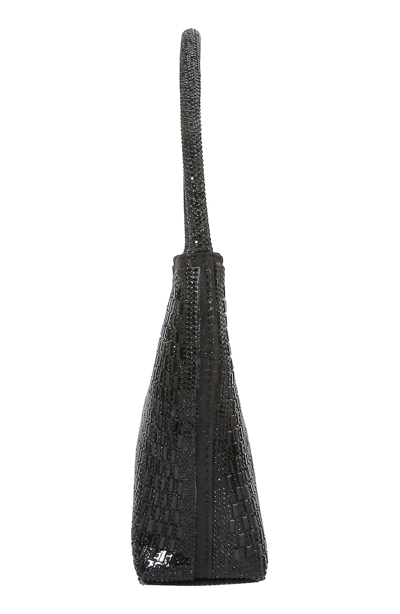 BERNESS Rhinestone Beaded Shoulder Bag, Alternate, color, Black