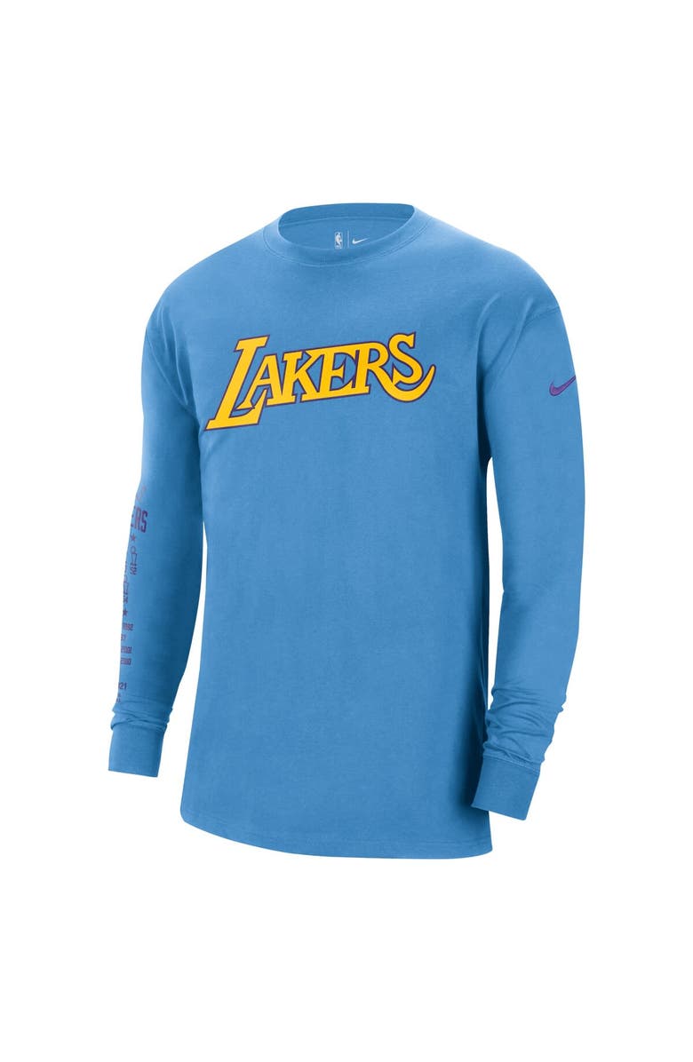 Nike Men's Nike Powder Blue Los Angeles Lakers 2021/22 City Edition Courtside Heavyweight Moments Long Sleeve T-Shirt, Alternate, color, 