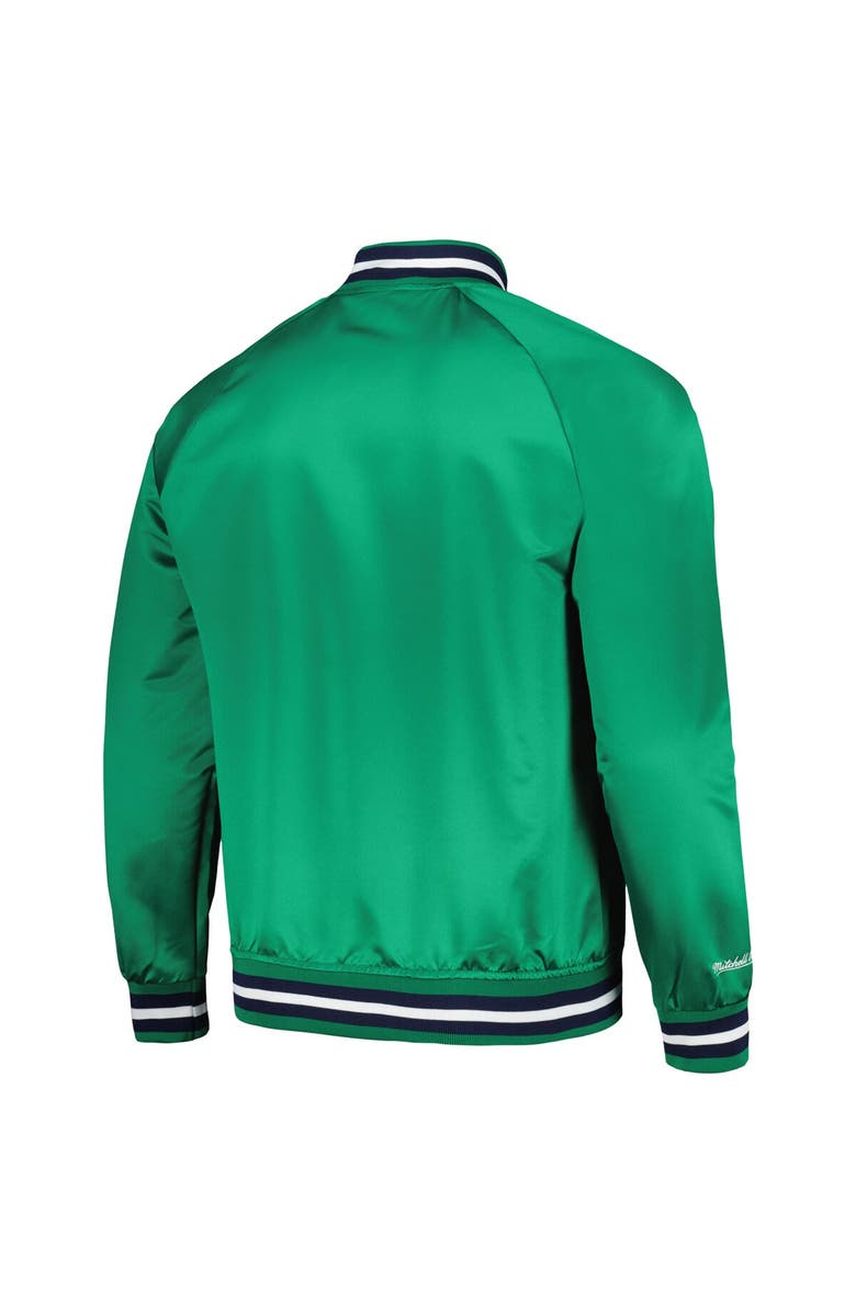 Mitchell & Ness Men's Mitchell & Ness Green Dallas Mavericks Hardwood Classics  Throwback Wordmark Raglan Full-Snap Jacket, Alternate, color, 