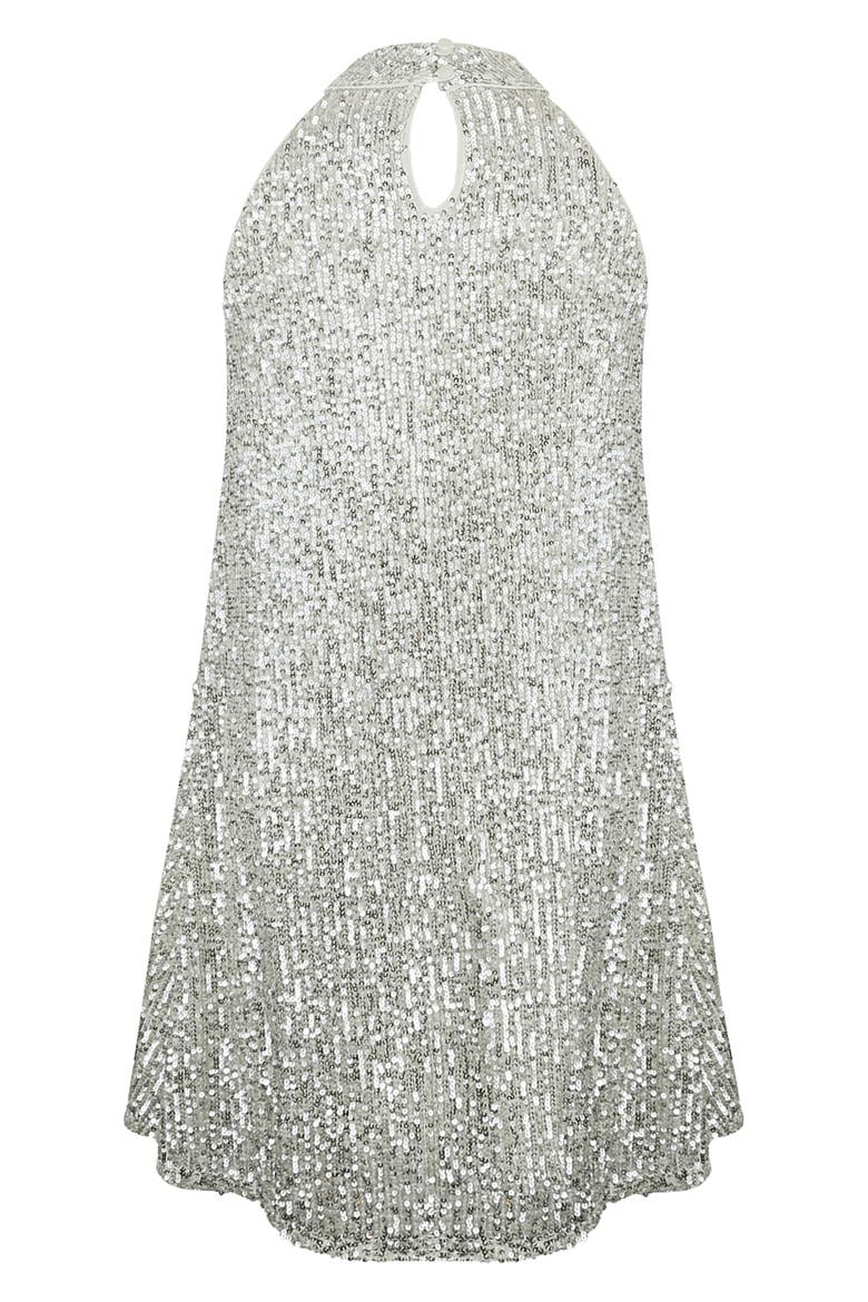 Kids' Sequin Mock Neck Dress, Alternate, color, CHAMPAGNE