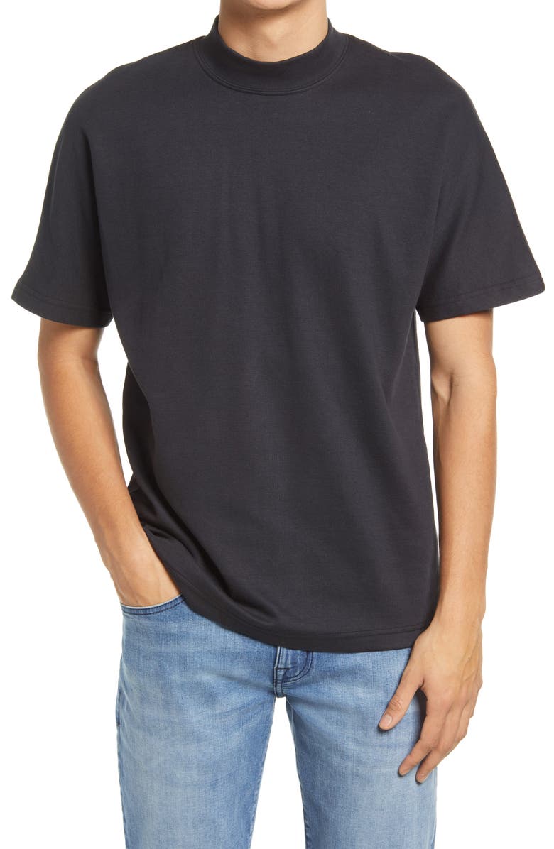 Selected Homme Mock Neck Organic Cotton Blend T-Shirt, Main, color, 