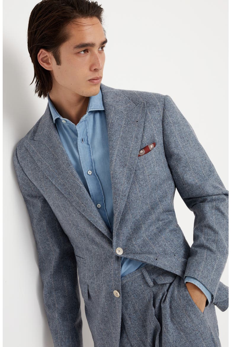 Blazer with large peak lapel, Alternate, color, Azure