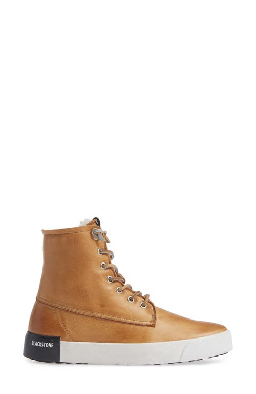 Blackstone Ql41 High Top Sneaker With Genuine Shearling Lining In Rust Leather
