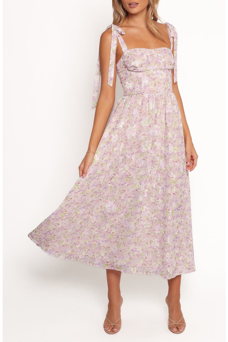 Hayden Floral Mesh Maxi Sundress, Main, color, PURPLE FLORAL