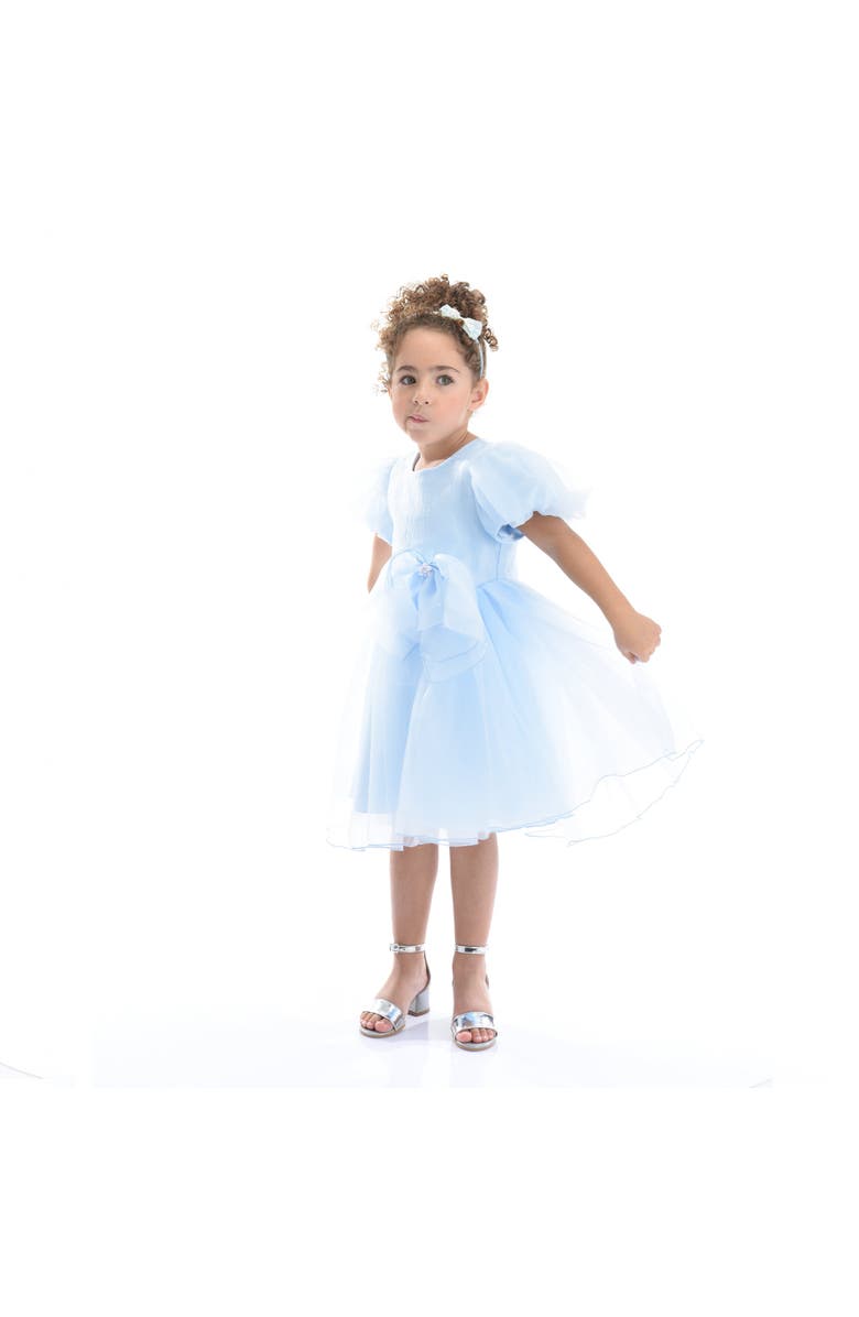 Tulleen Bow Organza Dress, Main, color, Blue
