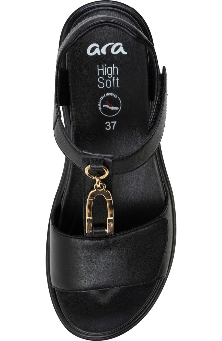 ara Belize Platform Sandal, Alternate, color, Black Nappa Leather