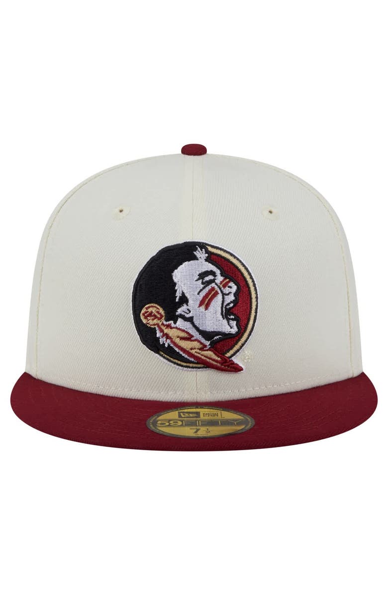 New Era Men's New Era Cream Florida State Seminoles Chrome 59FIFTY Fitted Hat, Alternate, color, 