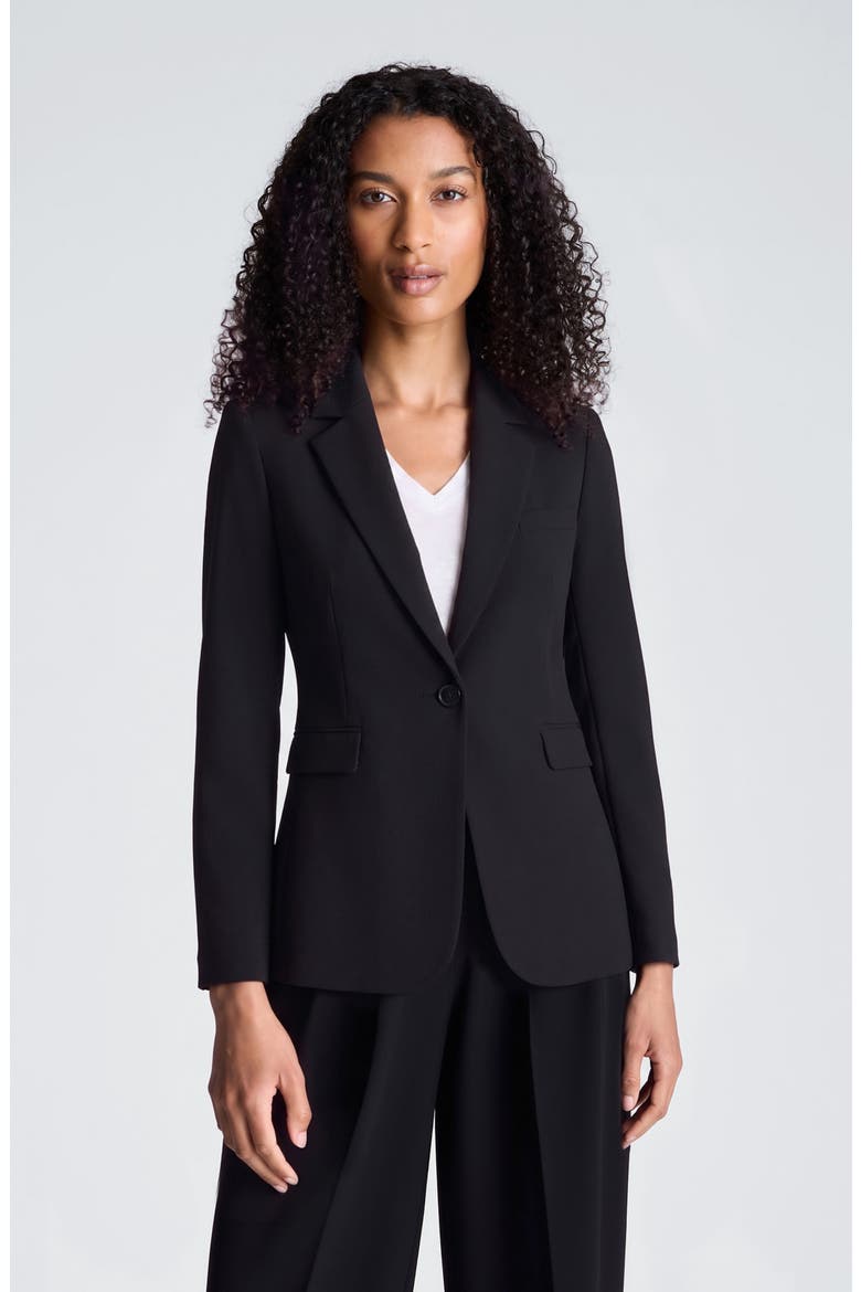 One-Button Blazer, Alternate, color, BLACK
